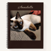 Siegel Point Siamese Cat Portrait Journal Notizblock (Vorderseite)