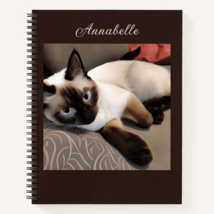 Siegel Point Siamese Cat Portrait Journal Notizblock