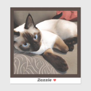 Siegel Point Siamese Digitales Portrait Aufkleber