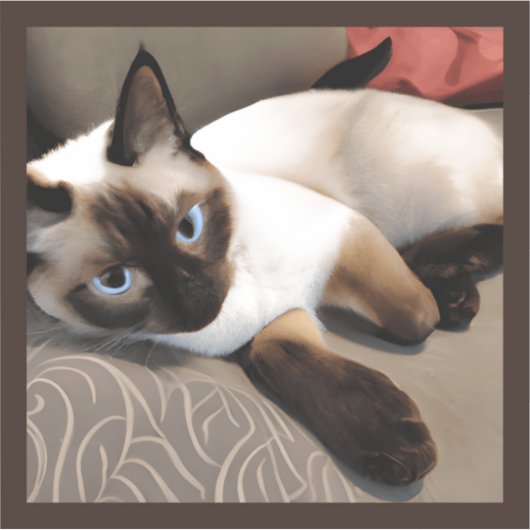 Siegel Point Siamese Digitales Portrait Aufkleber (Vorderseite)
