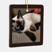Siegel Point Siamese Digitales Portrait Keramikornament (Rechts)