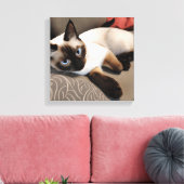 Siegel Point Siamese Digitales Portrait Leinwanddruck (Insitu (Wohnzimmer))