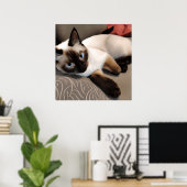 Siegel Point Siamese Digitales Portrait Poster (Heimbüro)