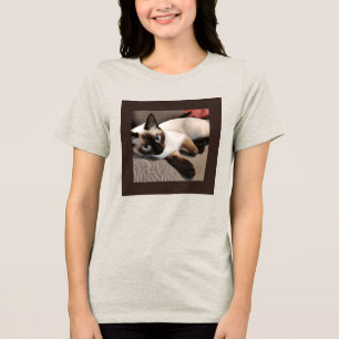 Siegel Point Siamese Digitales Portrait Tri-Blend Shirt
