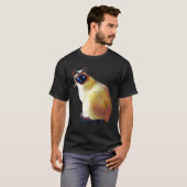 Siegel Point Siamese Katzenölmalerei T-Shirt (Vorne ganz)