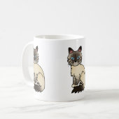 Siegel Point Tabby Birman / Ragdoll Cat Kaffeetasse (Vorderseite Links)