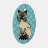Siegel Point Tabby Birman / Ragdoll Cat Keramikornament (Rechts)