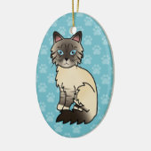Siegel Point Tabby Birman / Ragdoll Cat Keramikornament (Links)