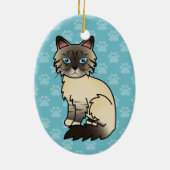 Siegel Point Tabby Birman / Ragdoll Cat Keramikornament (Hinten)