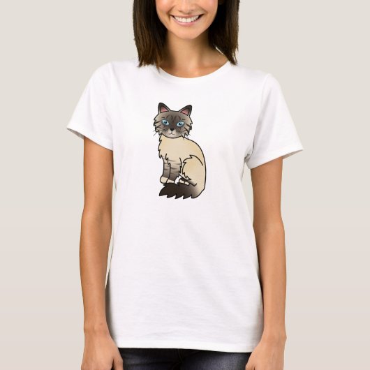 Siegel Point Tabby Birman / Ragdoll Cat T-Shirt (Vorderseite)