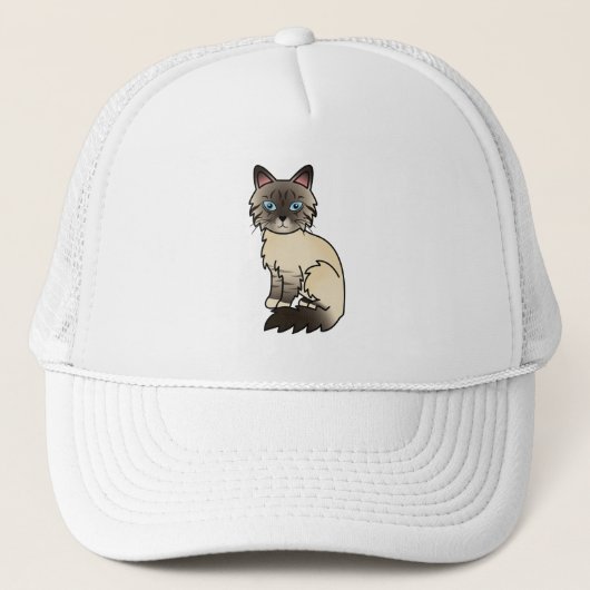 Siegel Point Tabby Birman / Ragdoll Cat Truckerkappe (Vorderseite)