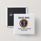 SIEGEL PRÄSIDENTEN-BARACK OBAMA DES BÜRO-KNOPFES BUTTON (Vorne & Hinten)