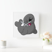 Siegel Quadratische Wanduhr (Zuhause)