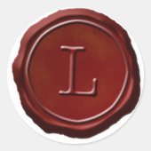 Siegel Red Monogram L Initial Runder Aufkleber (Vorderseite)