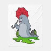 Siegel Regenschirm Fleecedecke (Vorderseite)