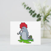 Siegel Regenschirm Postkarte (Stehend Vorderseite)