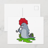 Siegel Regenschirm Postkarte (Vorne/Hinten)