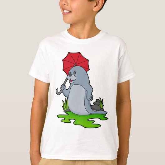 Siegel Regenschirm T-Shirt (Vorderseite)