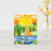 Siegel River Kayak Sunrise Happy Place Art Karte (Gelbe Blume)