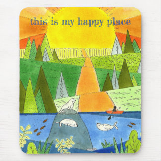 Siegel River Kayak Sunrise Happy Place Art Mousepad