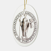 Siegel Saint Anselm von Canterbury Keramik Ornament (Links)
