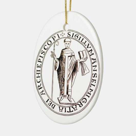 Siegel Saint Anselm von Canterbury Keramik Ornament (Links)
