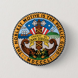 Siegel San Diego Landkreis, Kalifornien Button
