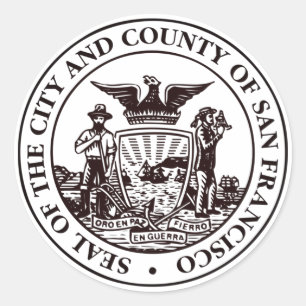 Siegel San Francisco, CA Runder Aufkleber