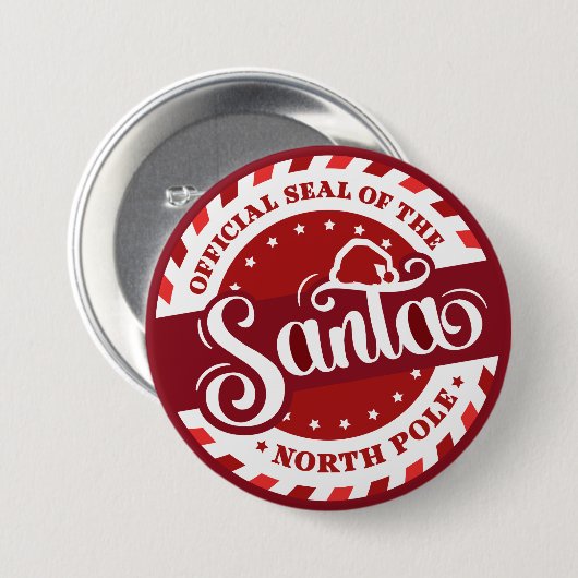 Siegel Santa North Pole Button (Vorne & Hinten)