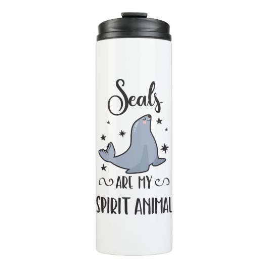 Siegel sind mein Geist, tierisches Niedliches Sieg Thermosbecher (Vorderseite)