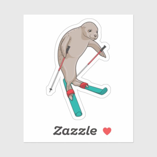 Siegel Skier Ski Aufkleber (Blatt)