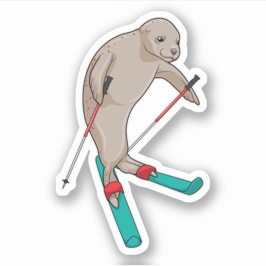 Siegel Skier Ski Aufkleber (Vorderseite)