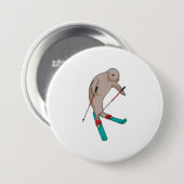 Siegel Skier Ski Button (Vorne & Hinten)