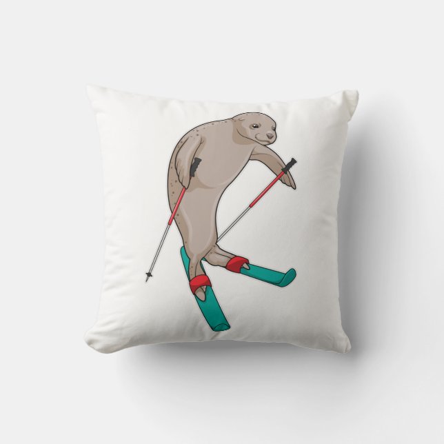 Siegel Skier Ski Kissen (Vorderseite)