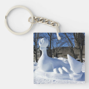 Siegel Snow Skulptur, Quebec, Kanada Schlüsselanhänger