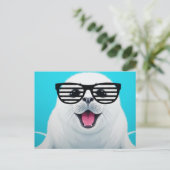 Siegel-Sonnenbrille Postkarte (Stehend Vorderseite)
