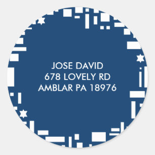 Siegel "Stars & Squares REPLANEN"-ADDRES-Aufkleber Runder Aufkleber