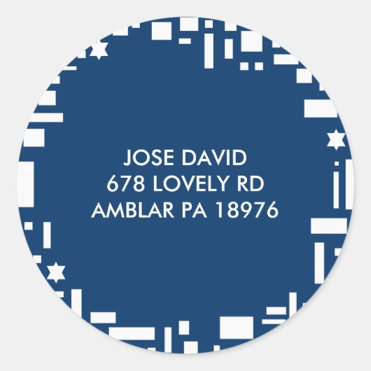 Siegel "Stars & Squares REPLANEN"-ADDRES-Aufkleber Runder Aufkleber (Vorderseite)