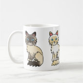Siegel Tabby and Cream Tabby Birman / Ragdoll Katz Kaffeetasse (Links)