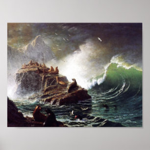 Siegel über die Felsen von Albert Biestadt Poster
