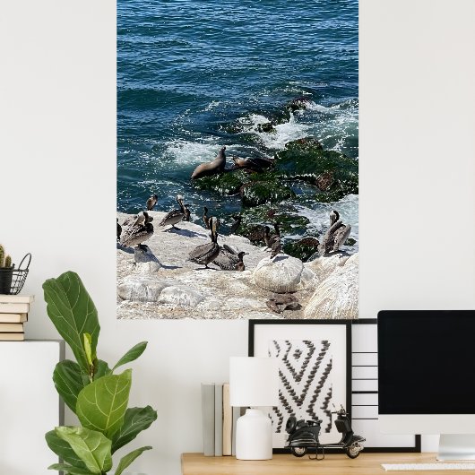 Siegel und Vögel Poster (Heimbüro)