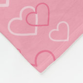 Siegel und weiße Grauhunde auf rosa Herzen Fleecedecke (Ecke)