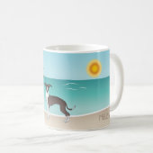 Siegel und Weißer Iggy Hund im tropischen Sommer B Kaffeetasse (VorderseiteRechts)