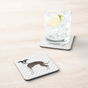 Siegel und weißer italienischer Grauhund mit Paws Getränkeuntersetzer