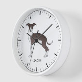 Siegel und Weißer Italienischer Windhund mit benut Uhr (Winkel)