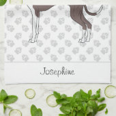 Siegel und weißer italienischer Windhund mit Indiv Geschirrtuch (Gefaltet)