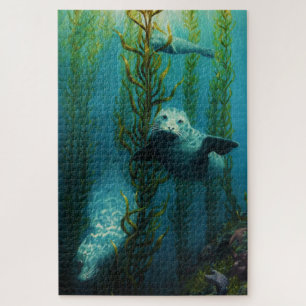Siegel unter Wasser, Schwimmbad, Seelöwe, Hafen S Puzzle