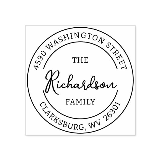 Siegel-Unterschrift, selbstbedruckt, runde Rücksen Gummistempel (Prägung)