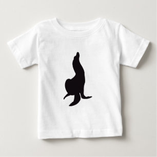 Siegel-Vintager hölzerner Stich Baby T-shirt