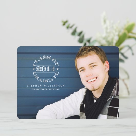 Siegel von 2014 Foto Graduation Party Einladung (Stehend Vorderseite)